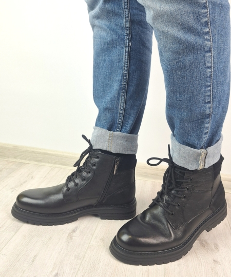 Čierne členkové topánky CARIBU L1L1700C9A