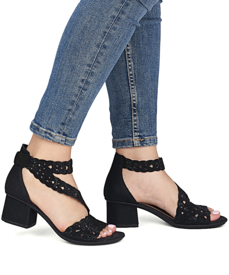 Čierne sandále RIEKER 64657-00