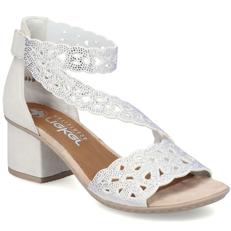 Biele sandále RIEKER 64657-80