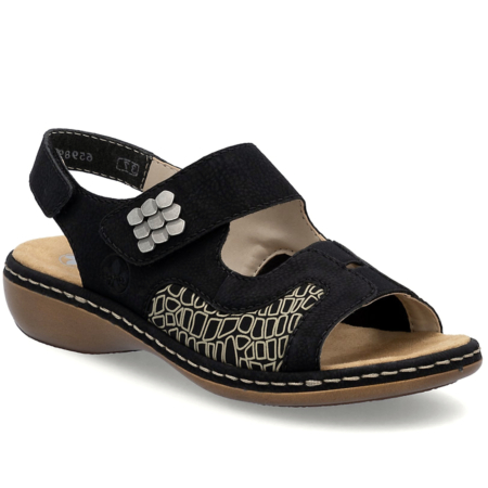 Čierne sandále RIEKER 65989-01