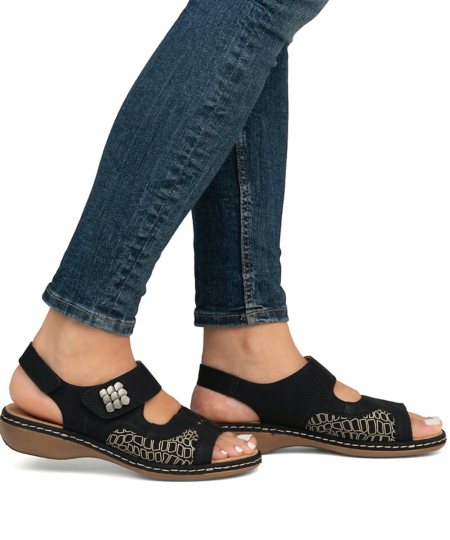 Čierne sandále RIEKER 65989-01