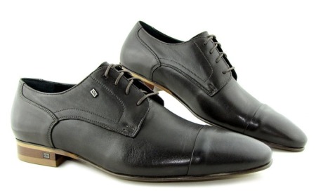 Elegantné kožené tmavo-hnedé topánky NIK
