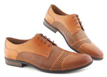 Štýlové kožené hnedé pánske topánky