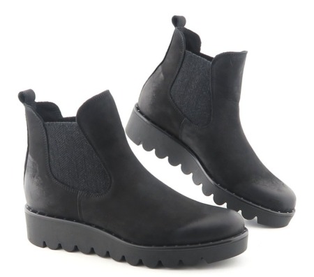 Komfortné čierne topánky s gumičkou ACORD