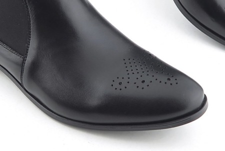 Trendové kožené čierne topánky s gumičkou DUO MEN