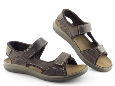 Komfortné kožené letné hnedé sandále SALAMANDER