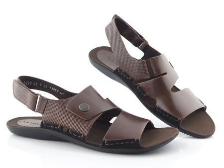 Komfortné kožené hnedé sandálky NIK