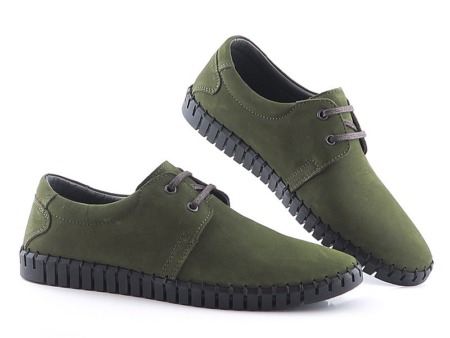 Komfortné kožené zelené topánky LANQIER
