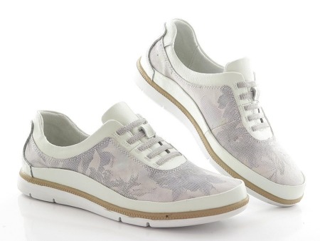 Topánky biele s kvetmi SCANDI 220-8006-L1