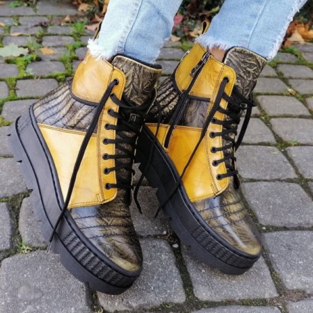 Členkové topánky žlté SIMEN 4227A