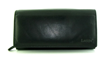 Čašnícka čierna kožená peňaženka LAGEN