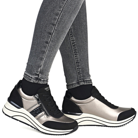 Čierne metalické sneakersy REMONTE D0T09-90