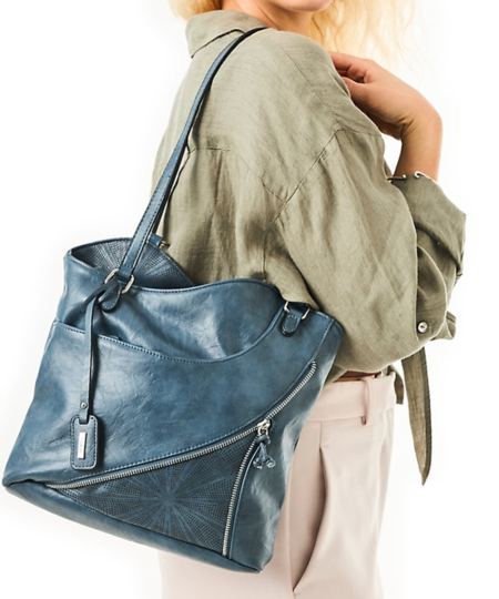 Modrá kabelka-ruksak RIEKER H1025-14