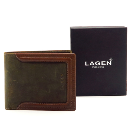 Hnedá kožená peňaženka LAGEN BLC-6128