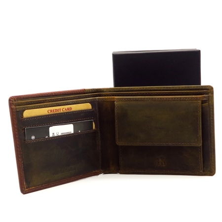 Hnedá kožená peňaženka LAGEN BLC-6128