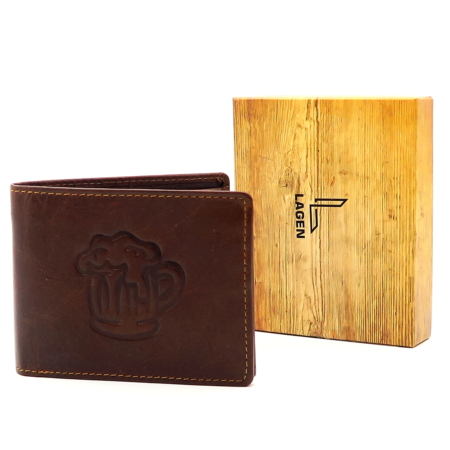 Hnedá kožená peňaženka LAGEN 66-6535/M