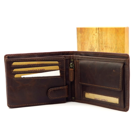 Hnedá kožená peňaženka LAGEN 66-6535/M