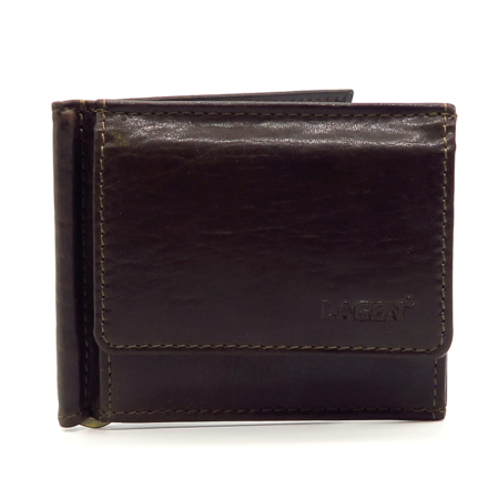 Hnedá kožená peňaženka-dolárovka LAGEN 1999/T