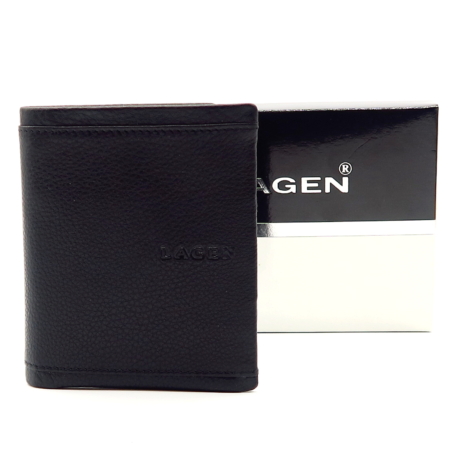 Čierna kožená peňaženka LAGEN 50462