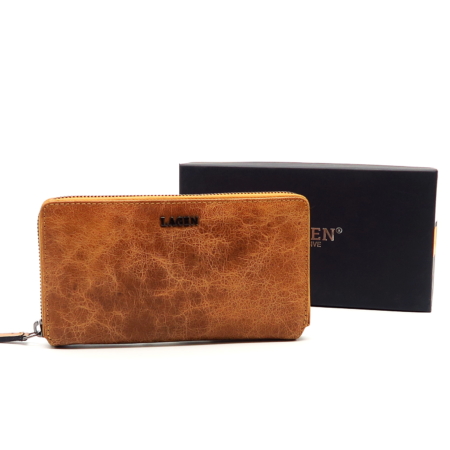 Hnedá kožená peňaženka LAGEN LG-7654
