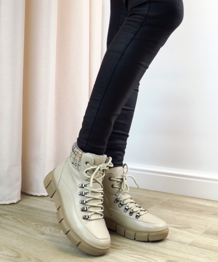 Béžové členkové topánky CAMBELL 25-19346