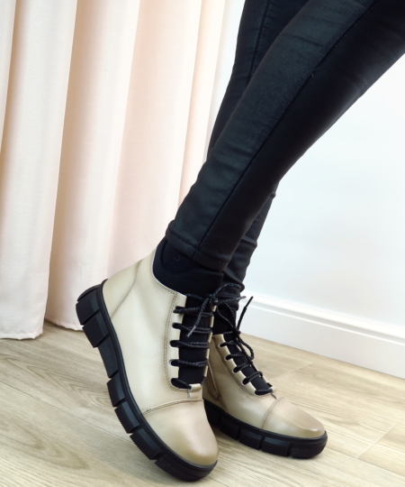 Béžové členkové topánky CAMBELL 25-19341