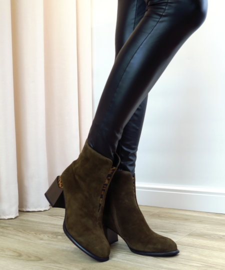 Hnedo-zelené členkové topánky CAMBELL 25-98316