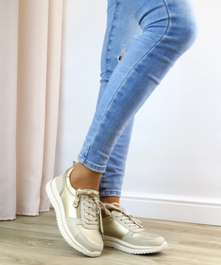 Béžovo-zlaté tenisky EVENTO 9784