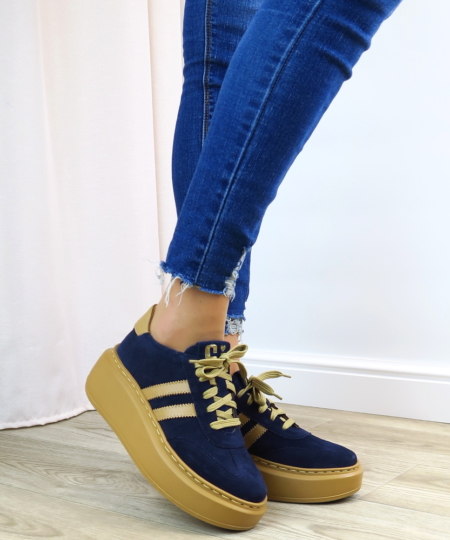 Modré poltopánky SIMEN 8058A