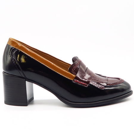 Bordovo-čierne poltopánky SIMEN 8429A