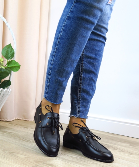 Čierne mokasíny SIMEN 8391A