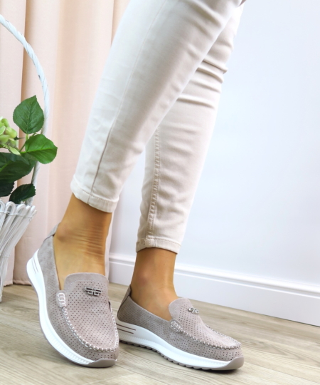 Tmavo-béžové mokasíny EVENTO 9793