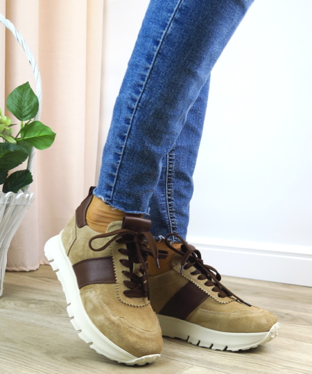 Tmavo-béžové sneakersy SIMEN 8388A