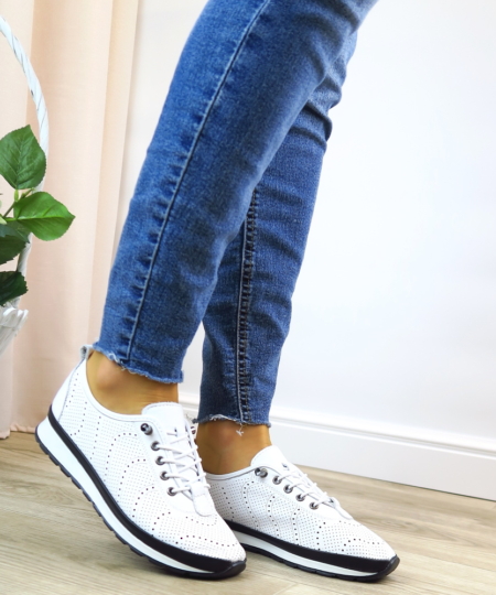 Biele poltopánky KLOP 9728