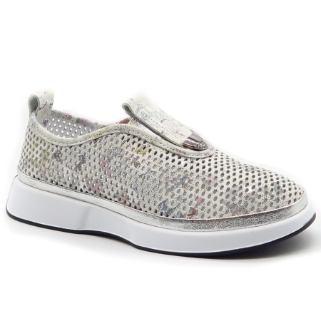 Strieborné slip-on tenisky BOMBONELLA 0018