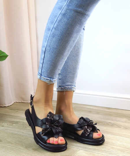 Čierne sandále BOMBONELLA P158