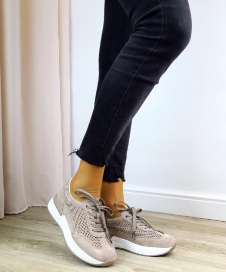 Tmavo-béžové tenisky EVENTO 14