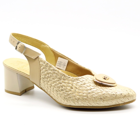 Širšie zlaté sandále COMFORT ASPENA KX-2911