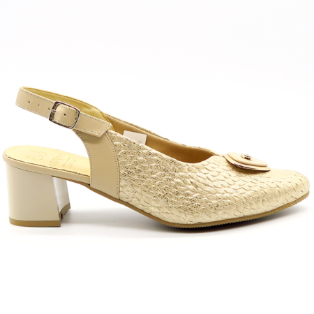 Širšie zlaté sandále COMFORT ASPENA KX-2911