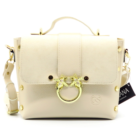 Kožená béžová kabelka GROSSO GRO54