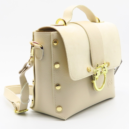 Kožená béžová kabelka GROSSO GRO54