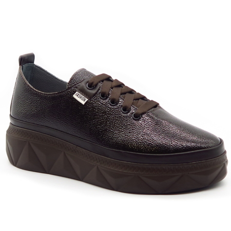 Tmavohnedé lakované sneakersy BOMBONELLA 424.EM