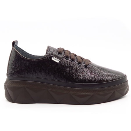 Tmavohnedé lakované sneakersy BOMBONELLA 424.EM