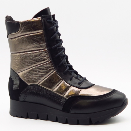 Čierne metalické členkové topánky AGA 09759