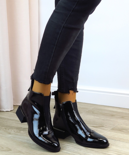 Čierne lakované topánky LADIES 2643